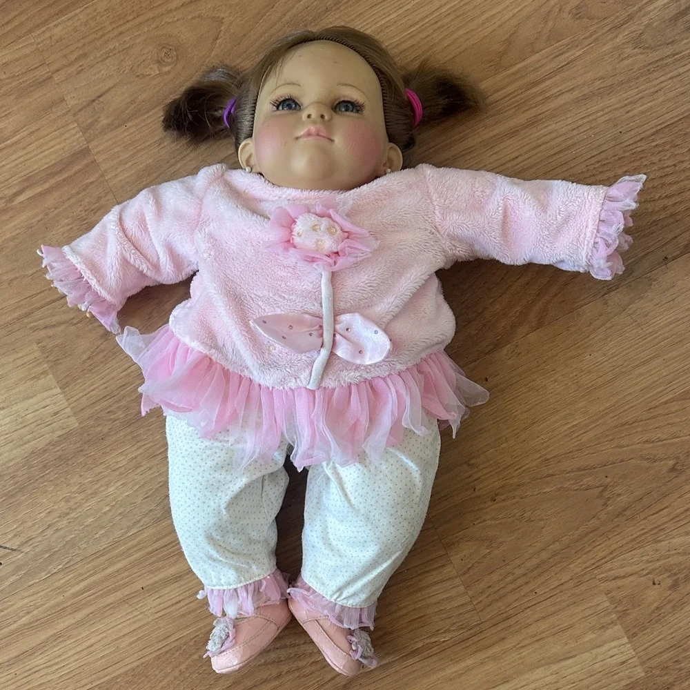 Vintage 2003 Candy Geli Soft Pink Plush Body Doll with White Pants